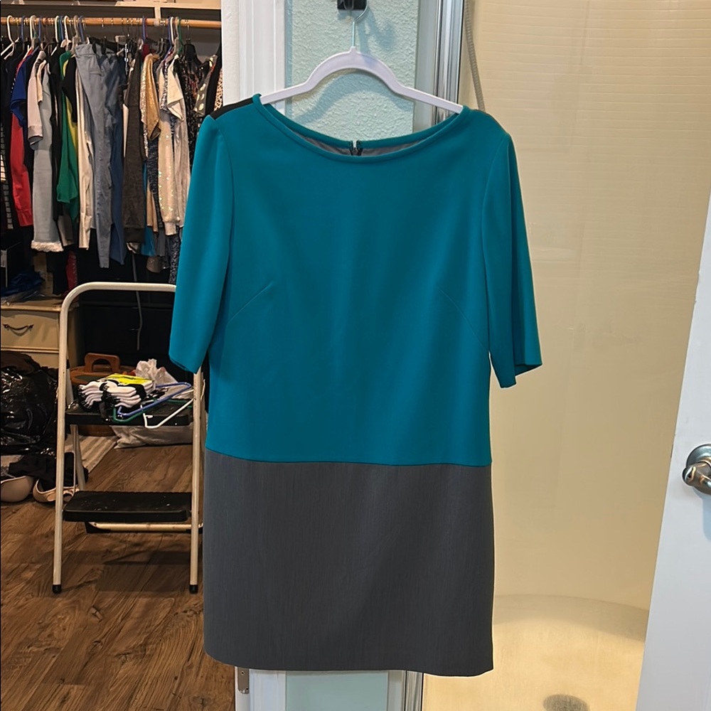 Eliza J Teal and Gray Mini Dress